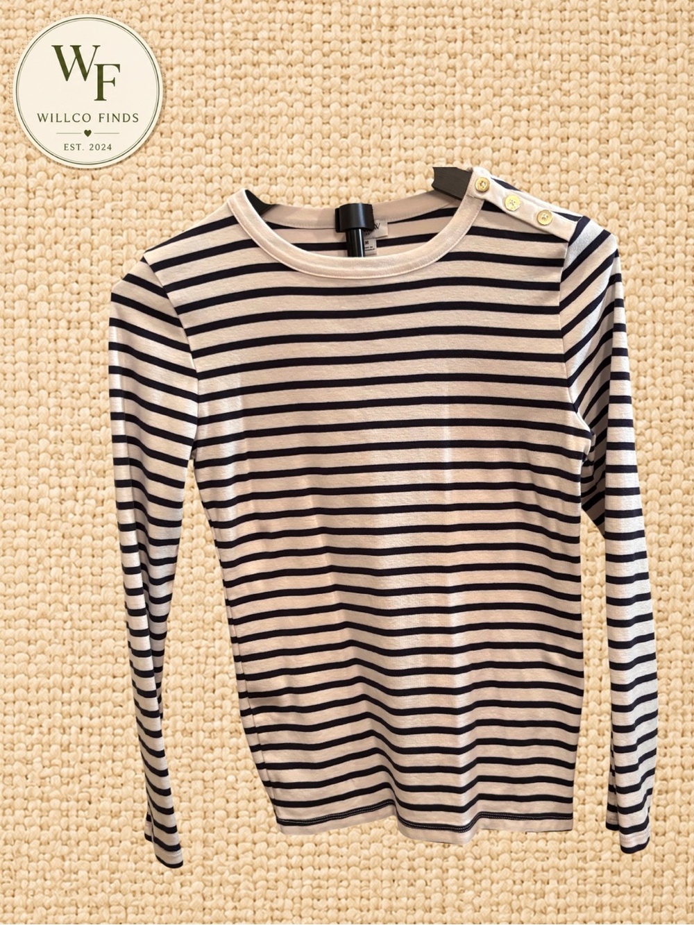 J. Crew Navy and White Striped Top